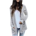 thumbnail image 1 of Timegard Cardigan for Women Long Sleeve Knitted Jackets Coat Open Front Outwear Fall Winter Solid Color, 1 of 6