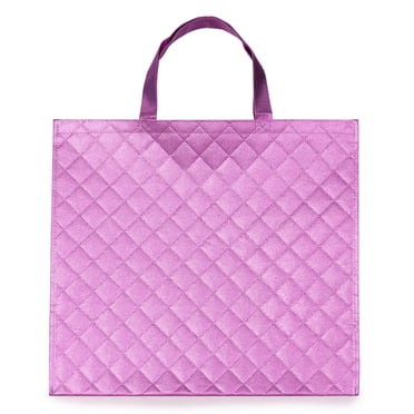 Walmart Large Quilted Reusable Shopping Bag, Grocery Tote Bag, Mauve