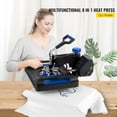 thumbnail image 2 of VEVOR Heat Press Machine 12 x 15 Inch 8 in 1 Heat Press Sublimation Machine 360° Rotation Swing Away 8 in 1 Shirt Printing Machine Dual-Tube Heating for DIY T-Shirts Cap & Mugs Blue, 2 of 9