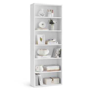 VASAGLE Bookshelf, 23.6 Inches Wide, 6-Tier Open Bookcase with Adjustable Storage Shelves, Floor Standing Unit, Cloud White
