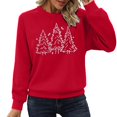 thumbnail image 2 of Chandails en Molleton Arbre de Noël pour Femmes 2025 Manches Longues Col Rond Graphique Arbre de Pin Chandail de Vacances Xmas, 2 of 7