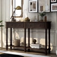 thumbnail image 1 of Newest Console Table Sofa Table Easy Assembly with Two Storage Drawers and Bottom Shelf for Living Room, Entryway (Espresso), 1 of 9