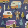 thumbnail image 1 of oneOone Tissu Popeline de Coton Sergé Denim Bleu Matériel de Robe de Camping Randonnée Tissu Imprimé au Mètre 56 Pouces de Large, 1 of 4