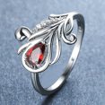 thumbnail image 4 of Bague Queue de Paon Incrustée, Coupe Goutte, Zircon Arc-en-Ciel, Élégante Bague de Promesse pour Doigt, 4 of 5