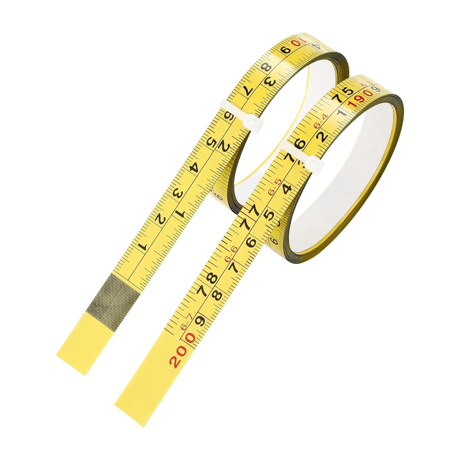2 Packs Steel Self-Adhesive Measuring Tape, Right to Left Reading 200cm or 78-Inch Imperial and Metric Ruler Tape, 1/2-Inch Peel and Stick Tape Measure for Woodworking, Saw, Drafting Table, Yellow