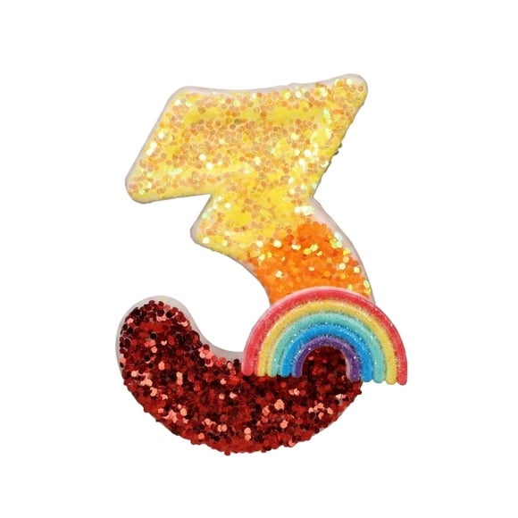 Goleeg Rainbow Candles for Cakes, Number 3 Candle Rainbow Cake Topper Rainbow Birthday Number Candles for Birthday Decorations Cartoon Themed Party Supplies