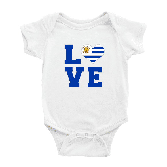 Amour Drapeau de l'Uruguay Cœur Mignon Justaucorps pour Bébé Justaucorps