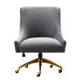 thumbnail image 3 of TOV Furniture Beatrix Fauteuil Pivotant Moderne Rembourré pour Bureau à Domicile Gris, 3 of 5