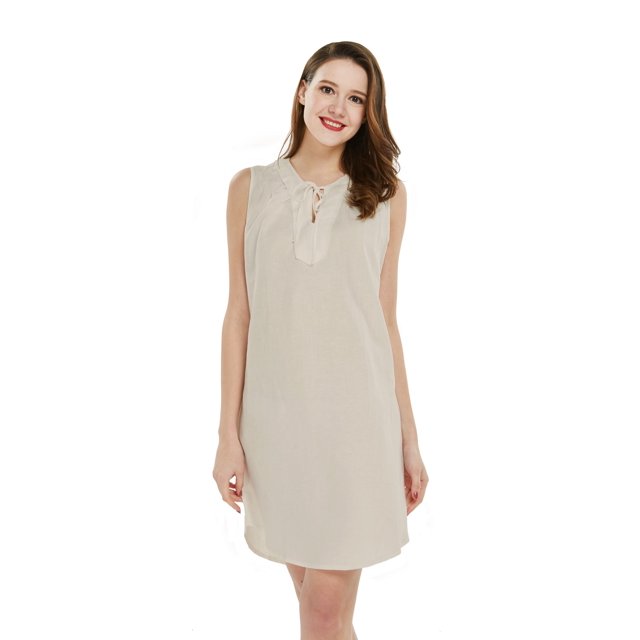 Robe Tunique Hawaïenne en Lin et Coton Luau pour Femme Drift Wood TG