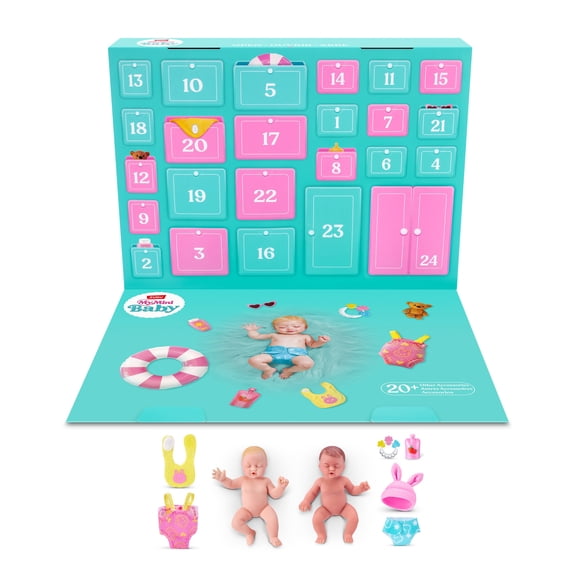 My Mini Baby Advent Calendar by ZURU - 2 Exclusive Dolls & 20+ Collectible Accessories. A Festive Miniatures Countdown Set for Girls & Doll Collectors