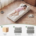 thumbnail image 4 of Folding Sofa Bed with Pillow Corduroy Convertible Sleeper Chair Portable Floor Couch Single Futon with Back Support Beige, 4 of 8