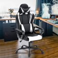thumbnail image 2 of Video Gaming Chair, PU Leather Racing Chair, Ergonomic Office Chairs High Back Gamer Chair Computer Desk Chairs Lumbar Support with Arms Swivel Chair  for Adults(White), 2 of 8