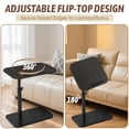 thumbnail image 3 of ZYNERY Table d'Appoint en Bois en Forme de C 30x45x45-80 cm, Hauteur Réglable avec Rotation à 360° et Plateau Rabattable, Petite Table à Café/collations pour Sofa/lit (Noir - Dessus Rabattable), 3 of 7
