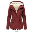 thumbnail image 1 of Kcodviy Femmes Grande Taille Hiver Décontracté Robe Vestes pour Femmes Pardessus Veste pour Femme Épaisse Décontractée Vestes d'Automne pour Femmes Manteau Extérieur Doublé à Capuche Manteau Chaud Trench Manteau pour Femme, 1 of 8