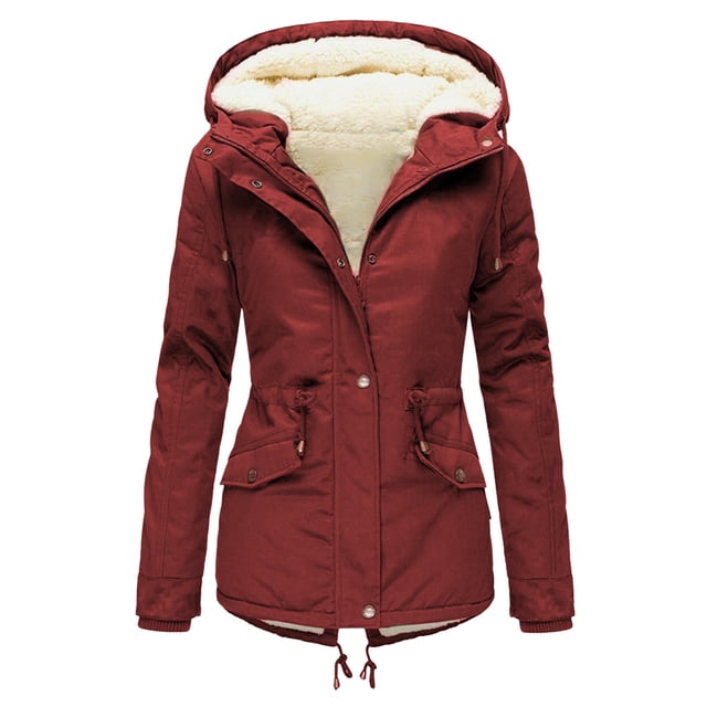 Kcodviy Femmes Grande Taille Hiver Décontracté Robe Vestes pour Femmes Pardessus Veste pour Femme Épaisse Décontractée Vestes d'Automne pour Femmes Manteau Extérieur Doublé à Capuche Manteau Chaud Trench Manteau pour Femme