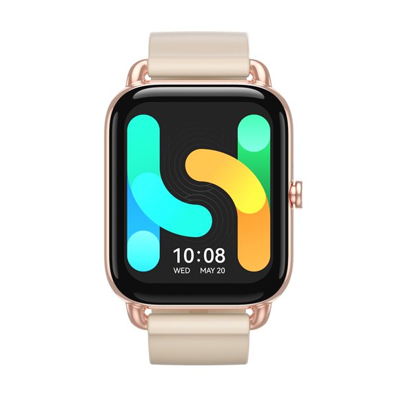 letairis Digital Display Smart Watch IP68 Waterproof Silicone Strap Sports 5.1 Wristwatch Gift Black Champagne