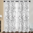 thumbnail image 1 of Fashnice Panneau Rideau Floral Occultant Moderne pour Fenêtre Draperie à Oeillets Intimité Déco Maison Style à Oeillets 8 L:52"x H:63 Pouces, 1 of 2