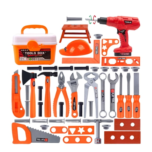 fastboy Kids Tool Toy Set Fun And Educational Simulation Game Boy Child Toy ABS Tools Kit Tool Toys Tool Set Toy Tool Toolbox 55 pcs with toolbox