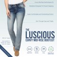 thumbnail image 4 of WallFlower Women's Luscious Curvy Bootcut Mid-Rise Insta Stretch Juniors Jeans (Standard and Plus), 4 of 5