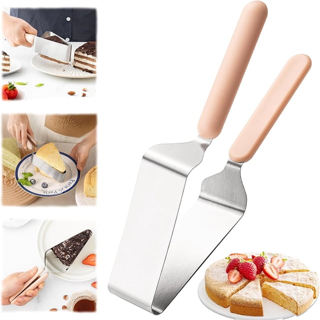 Kettion Double Handle Adjustable Stainless Steel Cake Cutter Server with ergonomic double handles and a durable stainless steel blade. The adjustable design ensures precise slicing of cakes, pies, and desserts for professional presentation. Ideal for weddings, parties, and celebrations, and dishwasher safe for easy cleaning.