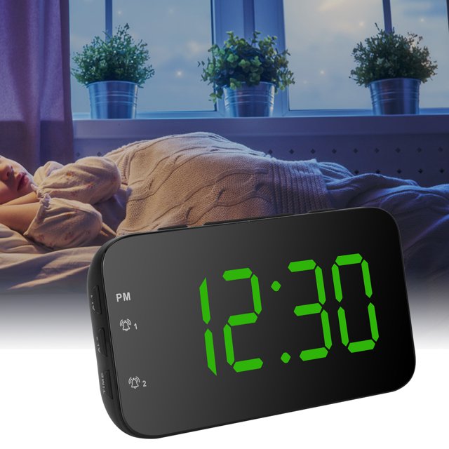 Réveil Réveil Plastique à DEL Numérique Réveil Portable de Bureau avec Répétition pour Chambre Maison Voyage