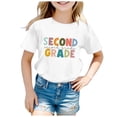 thumbnail image 2 of TZEWGL Hauts pour Fille Garçon Rentrée Scolaire Saison Imprimé Col Rond Manches Courtes Vêtements pour Filles Garçons Taille 10-11T, 2 of 4