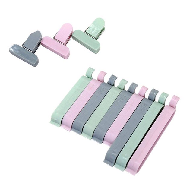 12 Pcs/Set Pinces à Sacs Collation Aliments Frais Cuisine Scelleuse de Sacs Mini Scelleuse sous Vide Pince