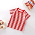 thumbnail image 2 of TZEWGL Chemise Décontractée pour Nouveau-Né à Manches Courtes Rayée Couleur Unie Col Rond pour Bébés Taille 5-6T, 2 of 7