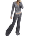 thumbnail image 2 of DPTALR Ensemble Décontracté pour Femmes avec Poche, Col Rond, Manches Longues + Pantalon, 2 of 7