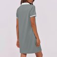 thumbnail image 4 of Dvprdro Robes pour Femmes Mode Classique Uni à Manches Courtes Robe Mini Décontractée d'Été Tennis Golf Robe Chemise avec Poches, 4 of 5