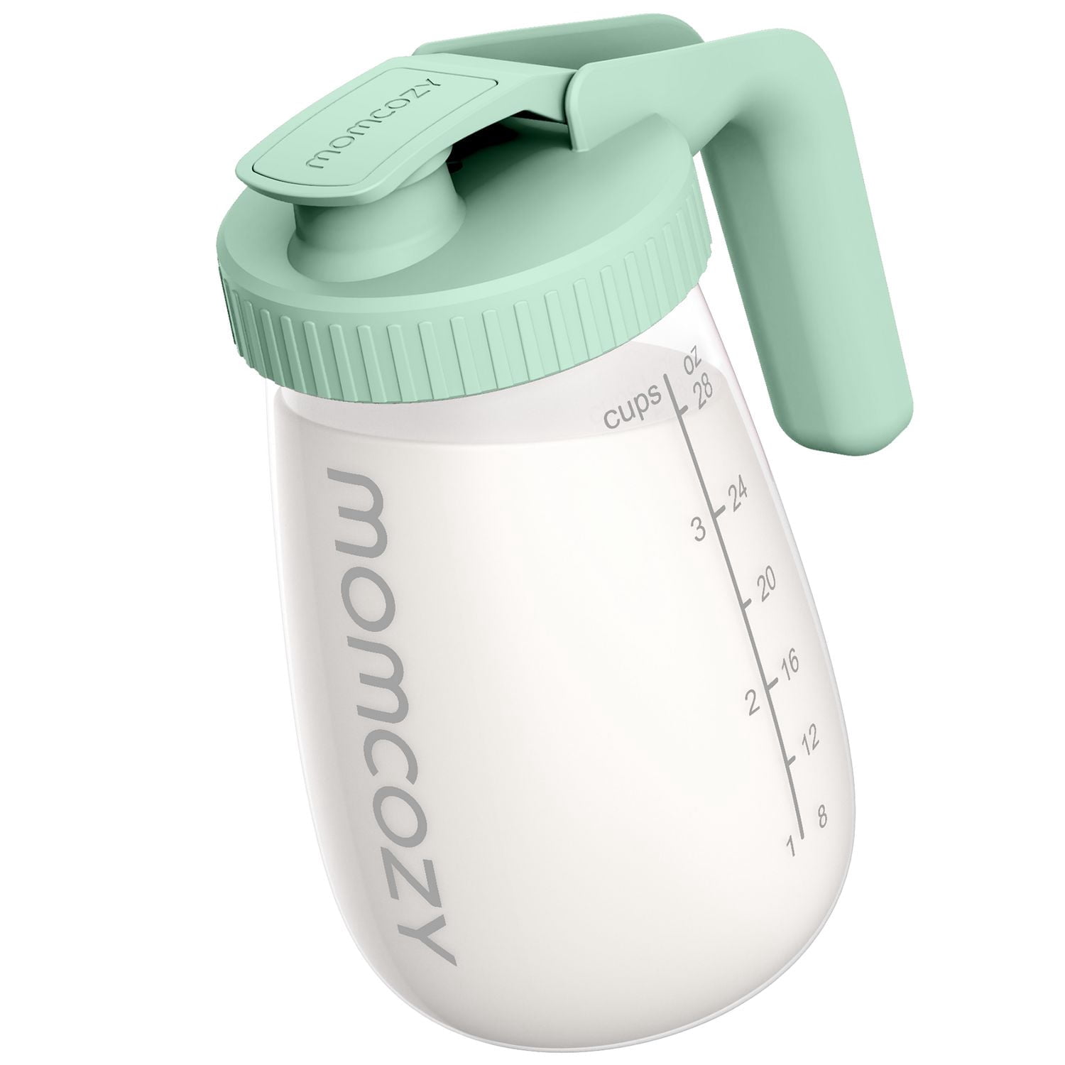 Momcozy Breast Milk Pitcher, Glass, No Leak, Heat & Cold Resistant, Baby Formula Maker, Infant Storage, Green