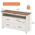 thumbnail image 3 of WAMPAT LED TV Stand for 32/43/50 Inch Flat Screen, Farmhouse Entertainment Center with 4 Storage Drawers and 1 Open Shelf, Wood Media Console Table with Yellow Lights Strip for Bedroom, 47.2", 3 of 7
