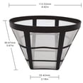 thumbnail image 2 of WHEANG Reusable Coffee Filter Stainless Mesh Black Rim Perfect For Drip Coffee Makers Size 112.52mm×90.67mm×55.42mm Brewing Accessory, 2 of 2