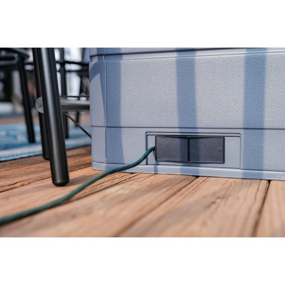 Bar de jardin Suncast Backyard Oasis, bar extérieur avec comptoir Marblecast, style moderne, résine – Gris froid