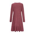 thumbnail image 4 of cfhntfmh Robe Chandail à Manches Longues pour Femmes Robe Mini en Tricot Doux à Manches Longues Décontractée d'Automne Col Rond Robe Moulante Côtelée, 4 of 6