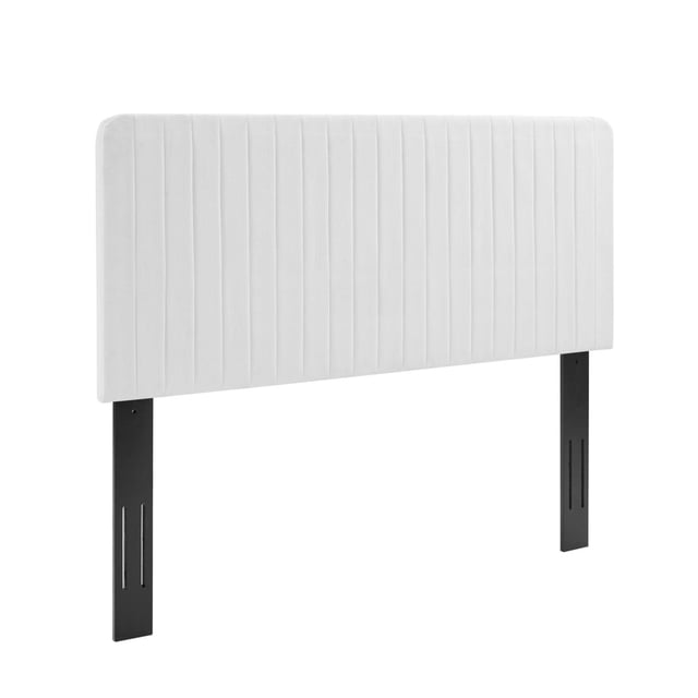 Milenna Channel Tufted Upholstered Fabric Full/Queen Headboard