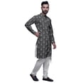 thumbnail image 2 of Atasi Designer Kurta Pajama For Men Printed Angrakha Kurta Set Summer Clothing, 2 of 3