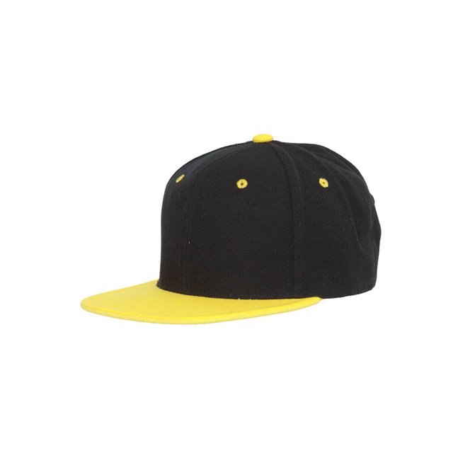 CTH Vintage Snapback Cap Hat 2 Tone, Black Yellow