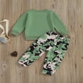thumbnail image 2 of Baby Boys 2PCS Pants Sets Long Sleeve Round Neck Sweatshirt Tops Solid Color Pants Sets, 2 of 7