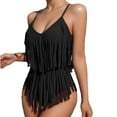 thumbnail image 2 of LSLJS Women's Padded Plus Size Overlay Print Bikini Swimsuit, One-piece Swimsuit, 2 of 3