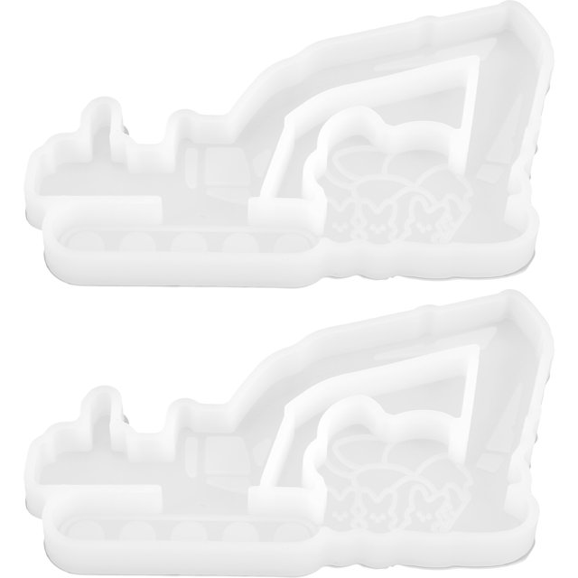 2 Pcs Moules de Charme pour Excavatrice Porte-Clés de Pâques Moule Pendentif en Forme d'Excavatrice