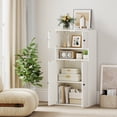 thumbnail image 4 of Gymax 44'' Tall Bookshelf w/Doors & Adjustable Shelf for Study Living Room Dining Room, 4 of 9