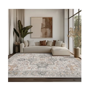 Kueth CAR1005-LTB-8X10-WAL-R 8'x10' Ultra Thin Indoor Vintage Area Rug