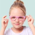 thumbnail image 2 of Kids Anti Blue Rays Glasses Kids UV Protection Light Blocking Eyeglasses Computer Phone Anti UV Flat Goggles, C3 Pink Frame, 2 of 8