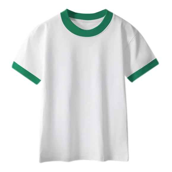 Tungbrin Garçons Filles T-Shirts à Manches Courtes Été Décontracté Col Rond Hauts en Coton Douillets 2025 Tenues à Blocs de Couleur