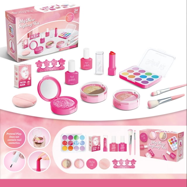 TIMIFIS Maison de Jeu Enfants Ménage Rouge à Lèvres de Simulation Fard à Paupières Maquillage Robe de Fille Ménage Couleur Ensemble de Maquillage Ne Peut Pas Être Appliqué l'Apparence Simulation Éducation