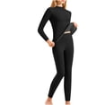 thumbnail image 1 of yoeyez sous-Vêtements Thermiques pour Femmes, Couche de Base Col Rond Manches Longues Thermiques Ensemble de Pyjama Doublé en Molleton Haut Bas pour Temps Froid Hiver Ou Printemps Noir,m, 1 of 7