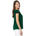 thumbnail image 4 of INSPIRE CHIC Blouse Haut pour Femme à Col en V, de Travail Décontracté, à Manches Courtes, 4 of 6