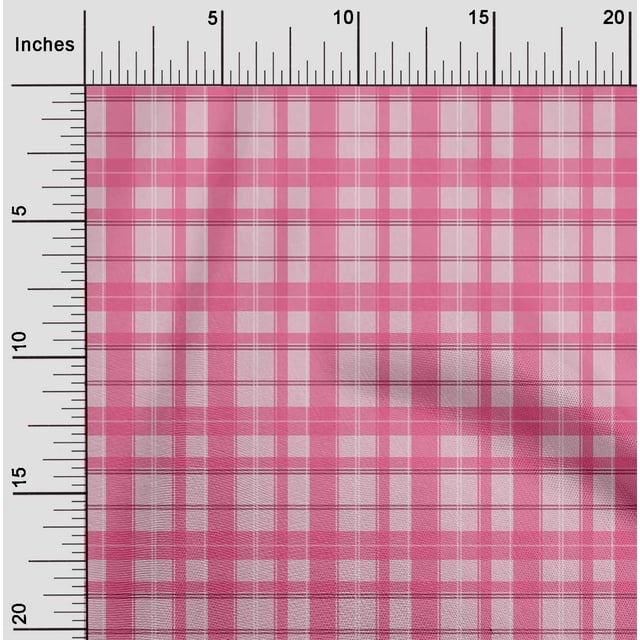 oneOone Georgette Viscose Fabric Madras Check Print Fabric By The Yard 42 Inch Wide