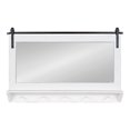thumbnail image 2 of Kate and Laurel Cates Farmhouse Horizontal Pub Mirror with Shelf and Hooks, 42 x 27, White, Decorative Coastal Wall Mirror with Rustic Functional Storage, 2 of 9